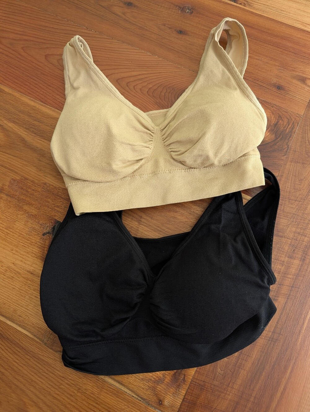 Seamless Padded Bralette Duo - Nude & Black